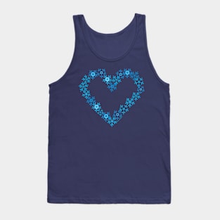 Blue Snowflake Heart Tank Top